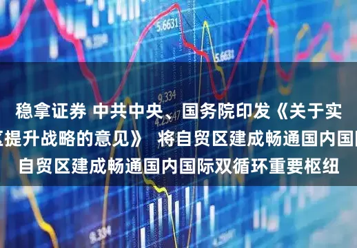 稳拿证券 中共中央、国务院印发《关于实施自由贸易试验区提升战略的意见》  将自贸区建成畅通国内国际双循环重要枢纽